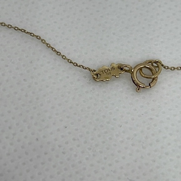 TOUS 18K real solid gold and real stones and 1 diamond necklace - Picture 7 of 9